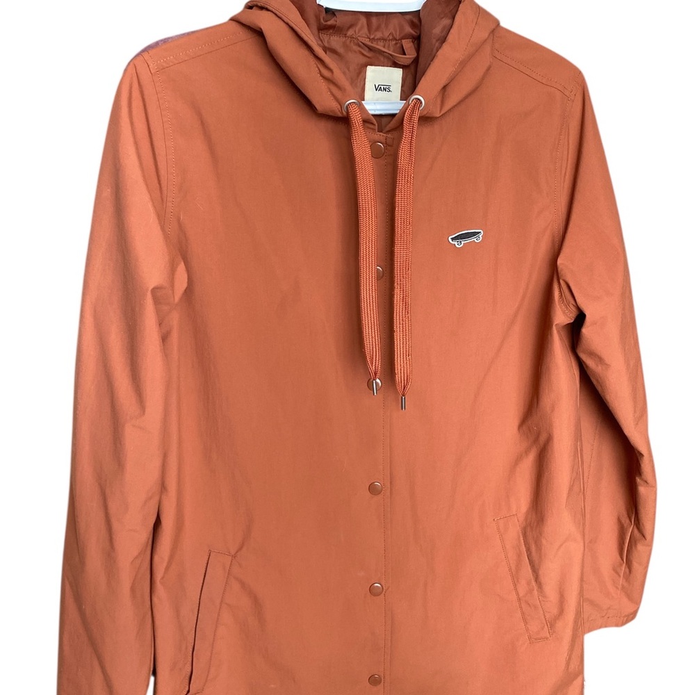 🧡Vans Rust Orange Hooded Coach Jacket with Skate Patch